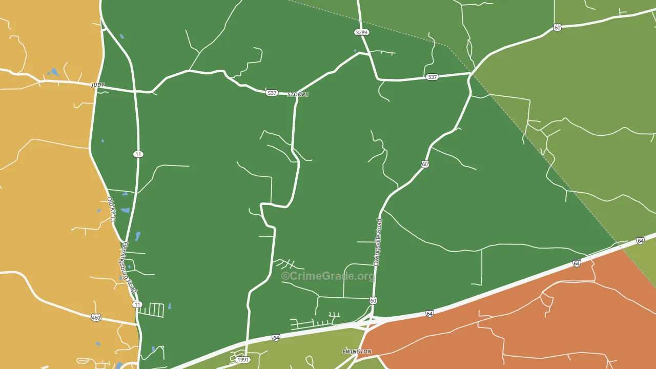 Stoops, KY Map of Robbery Rates
