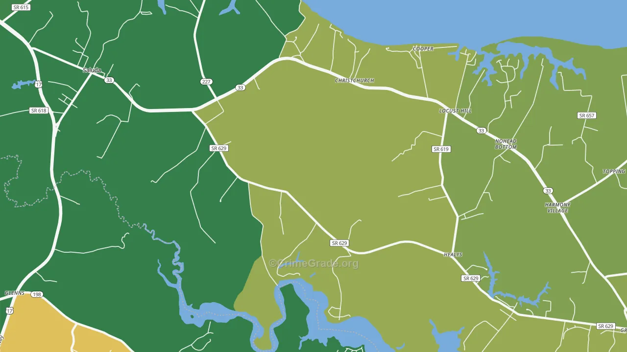 Stormont, VA Map of Robbery Rates