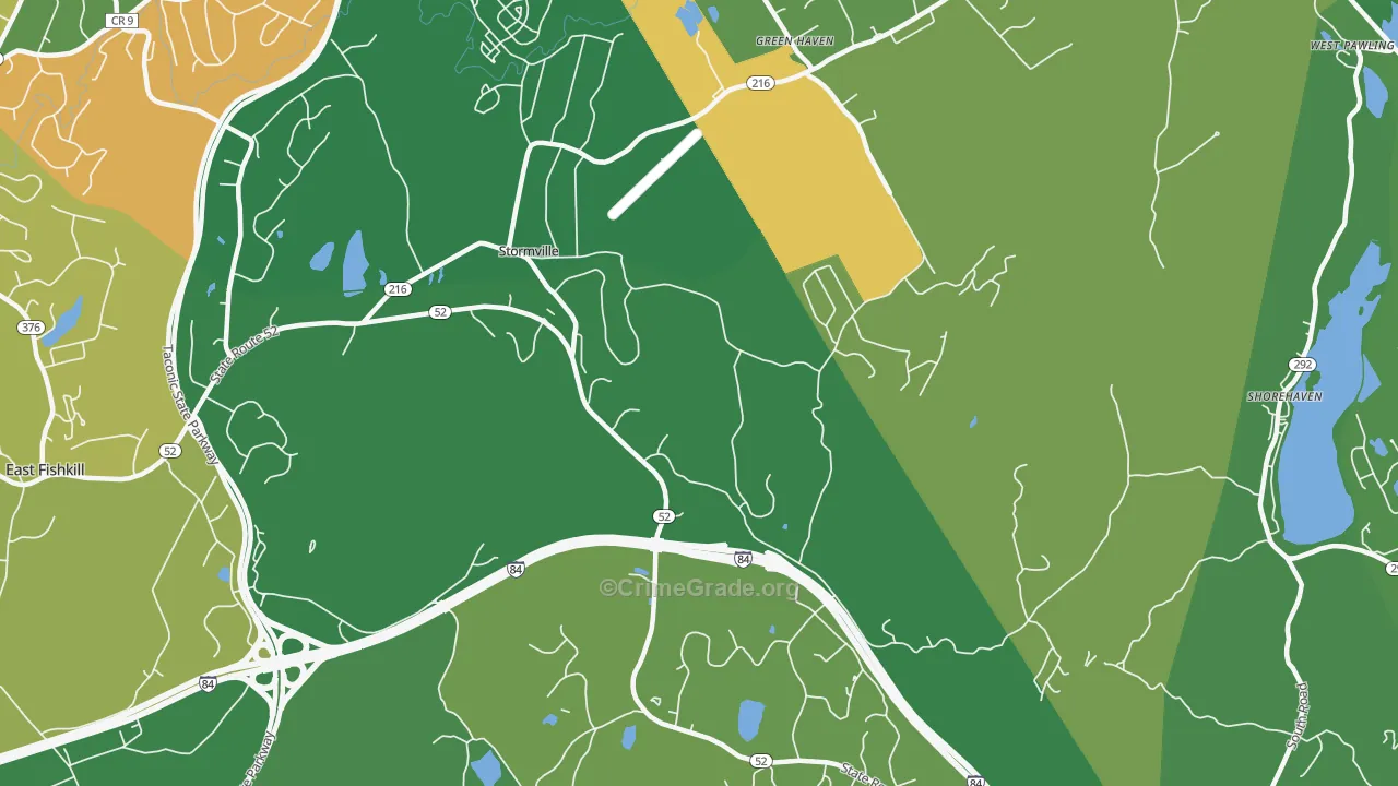 Stormville, NY Map of Robbery Rates
