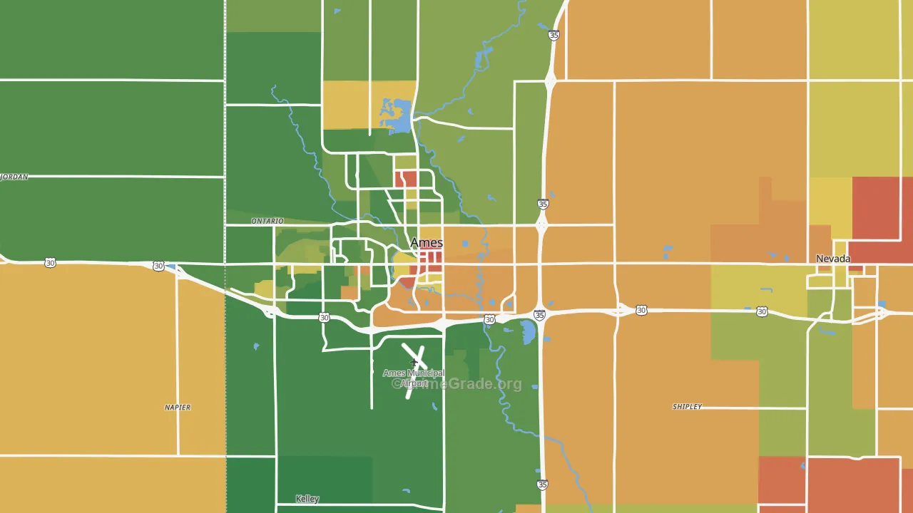 Story County, IA Map of Robbery Rates