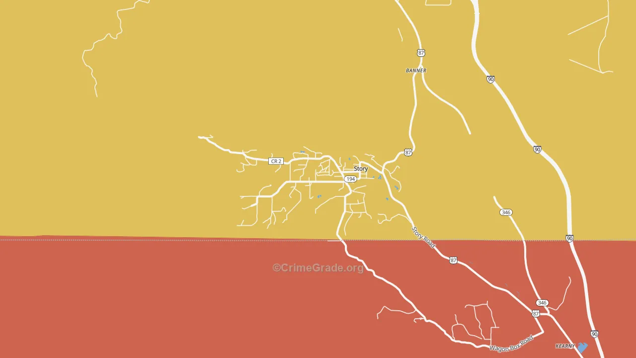 Story, WY Map of Robbery Rates