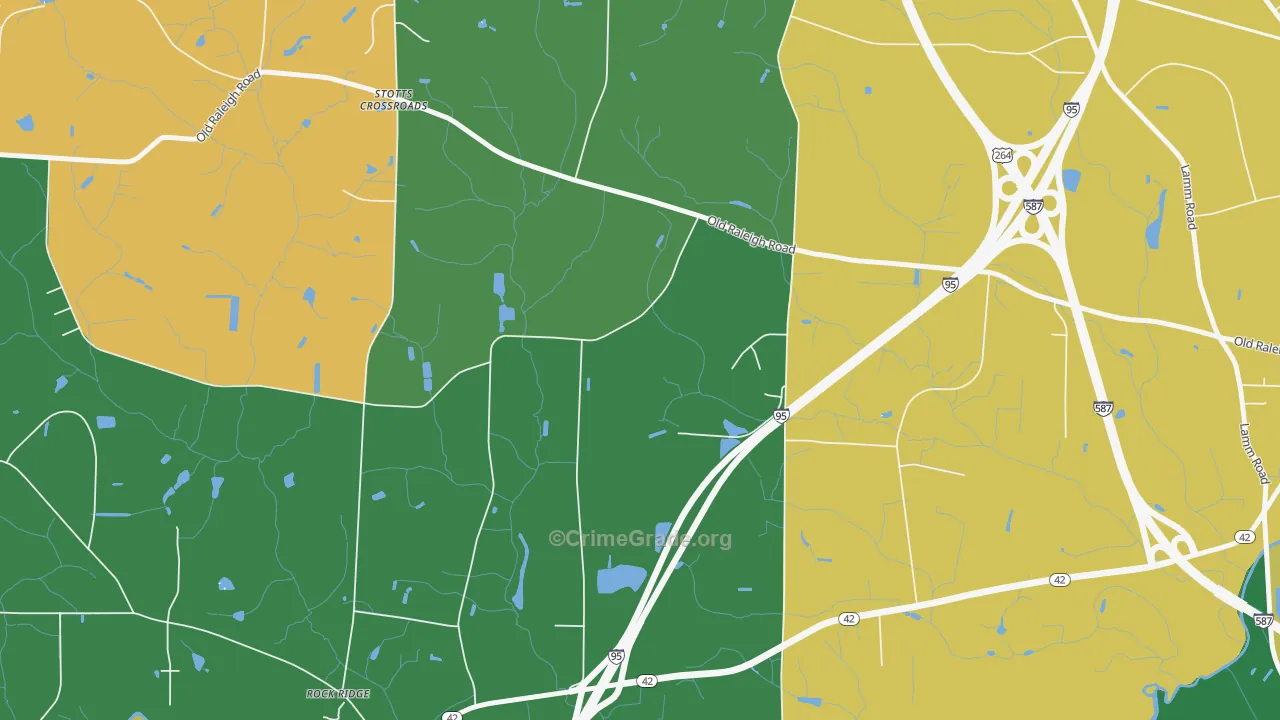 Stotts Crossroads, NC Map of Robbery Rates