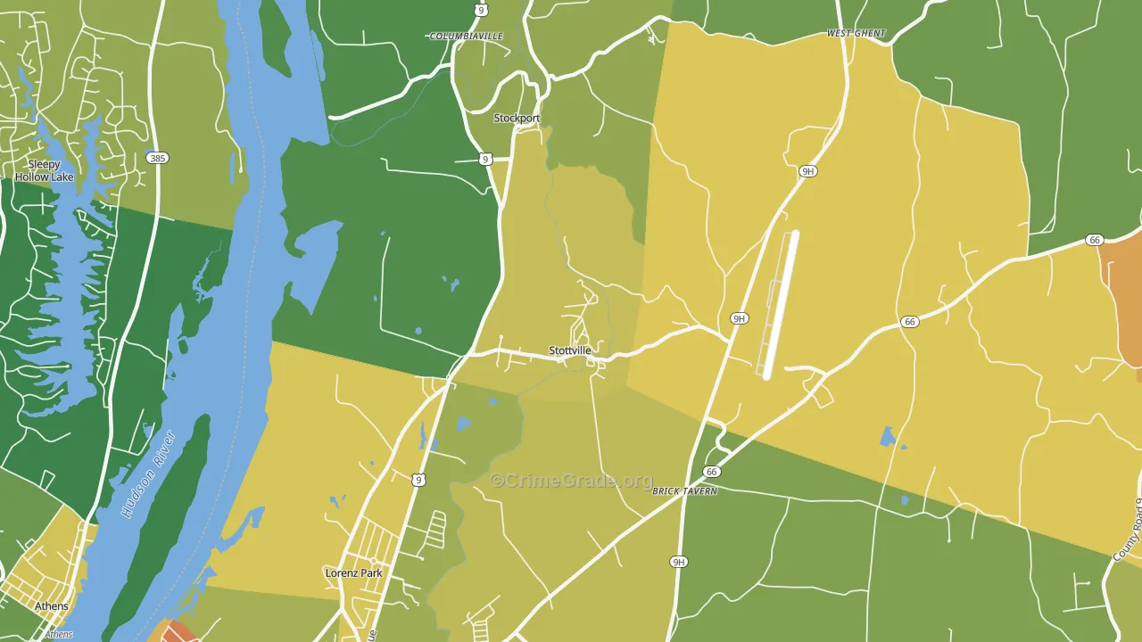 Stottville, NY Map of Robbery Rates