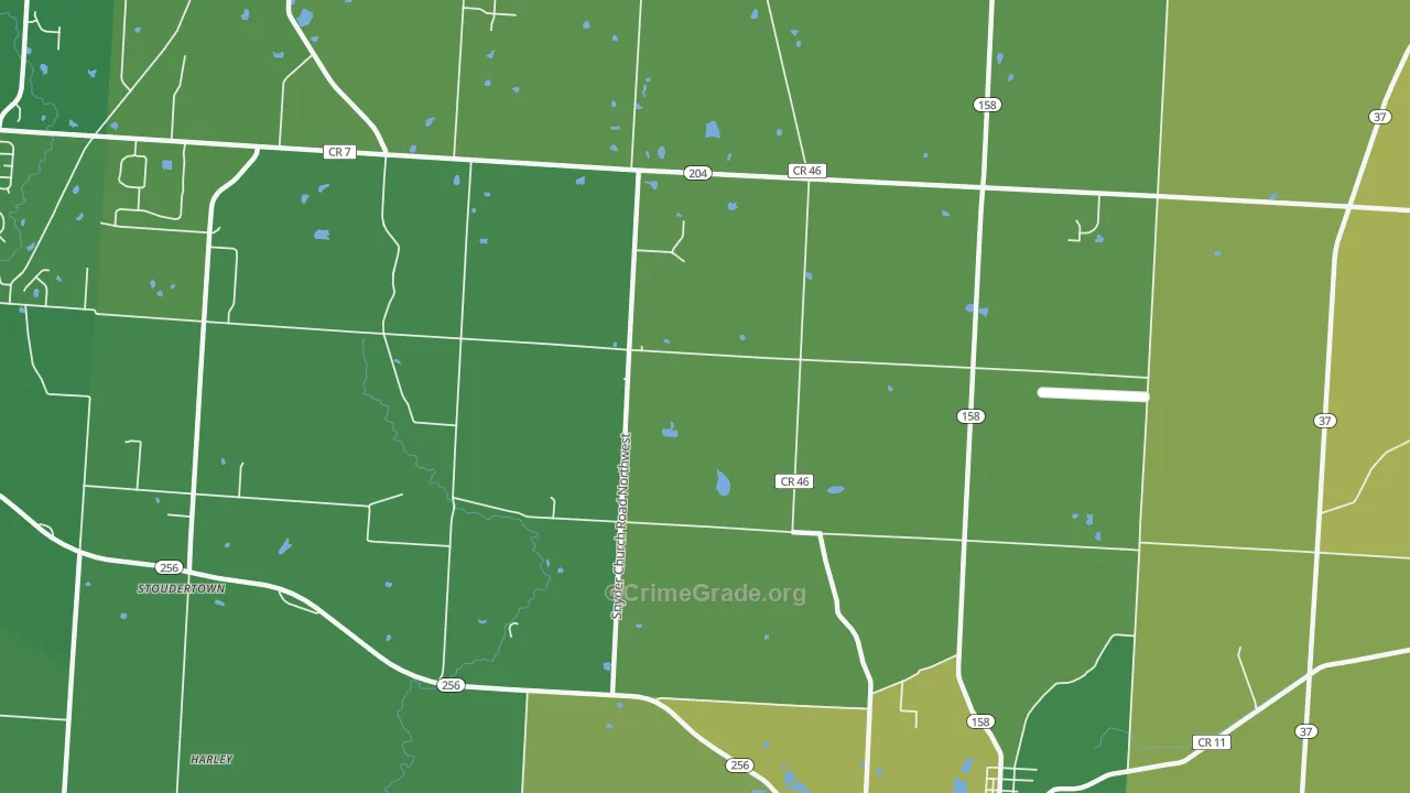Stoudertown, OH Map of Robbery Rates