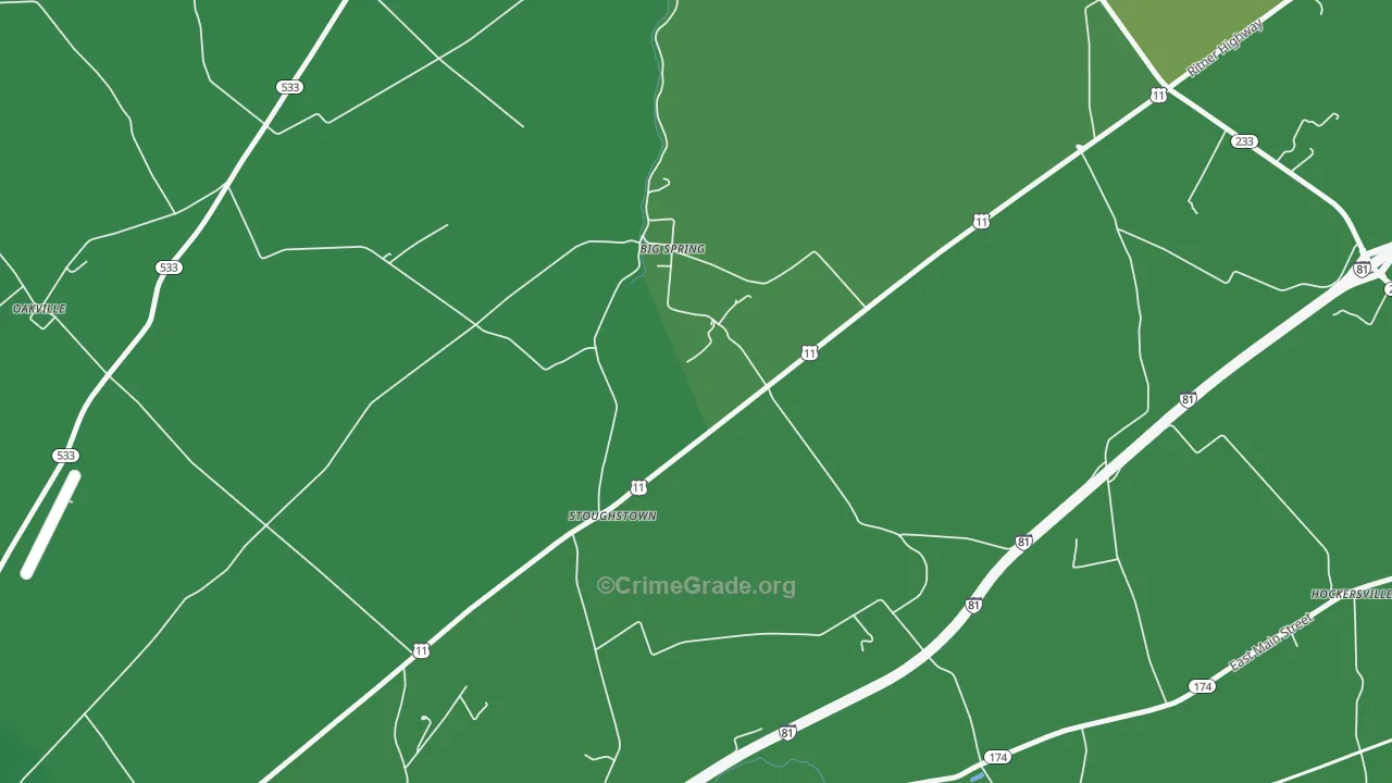 Stoughstown, PA Map of Robbery Rates
