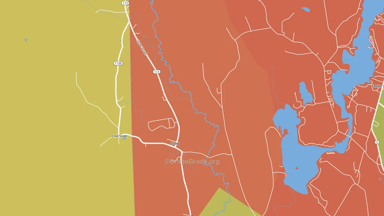 Stow, ME Map of Robbery Rates