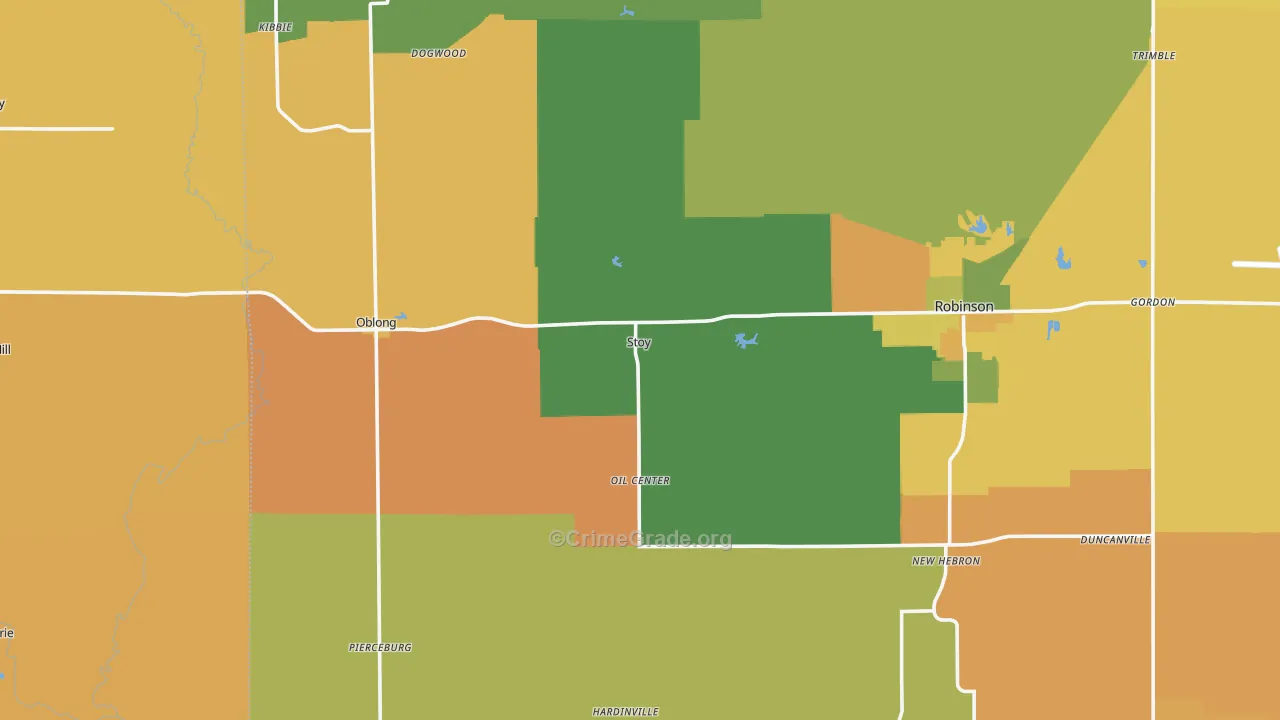 Stoy, IL Map of Robbery Rates