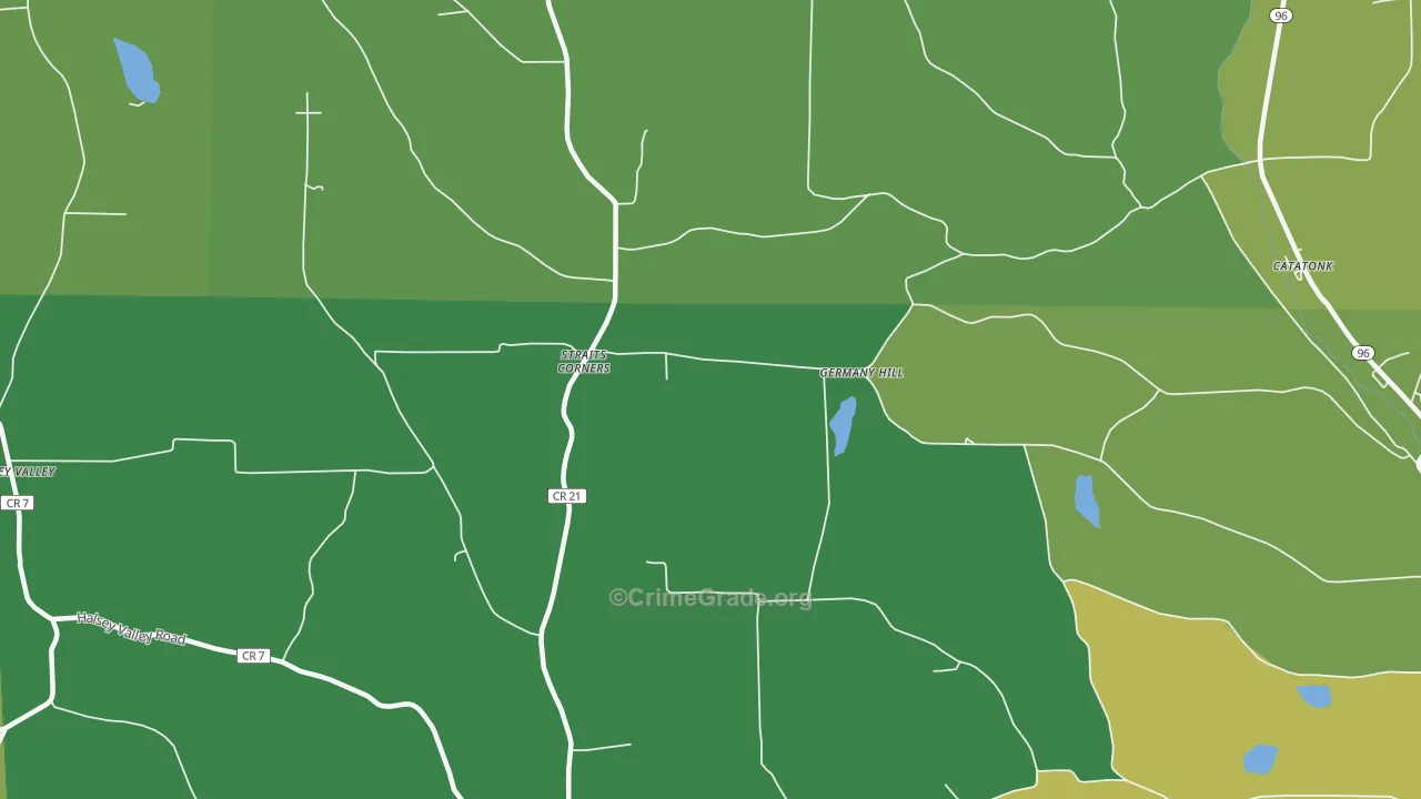 Straits Corners, NY Map of Robbery Rates