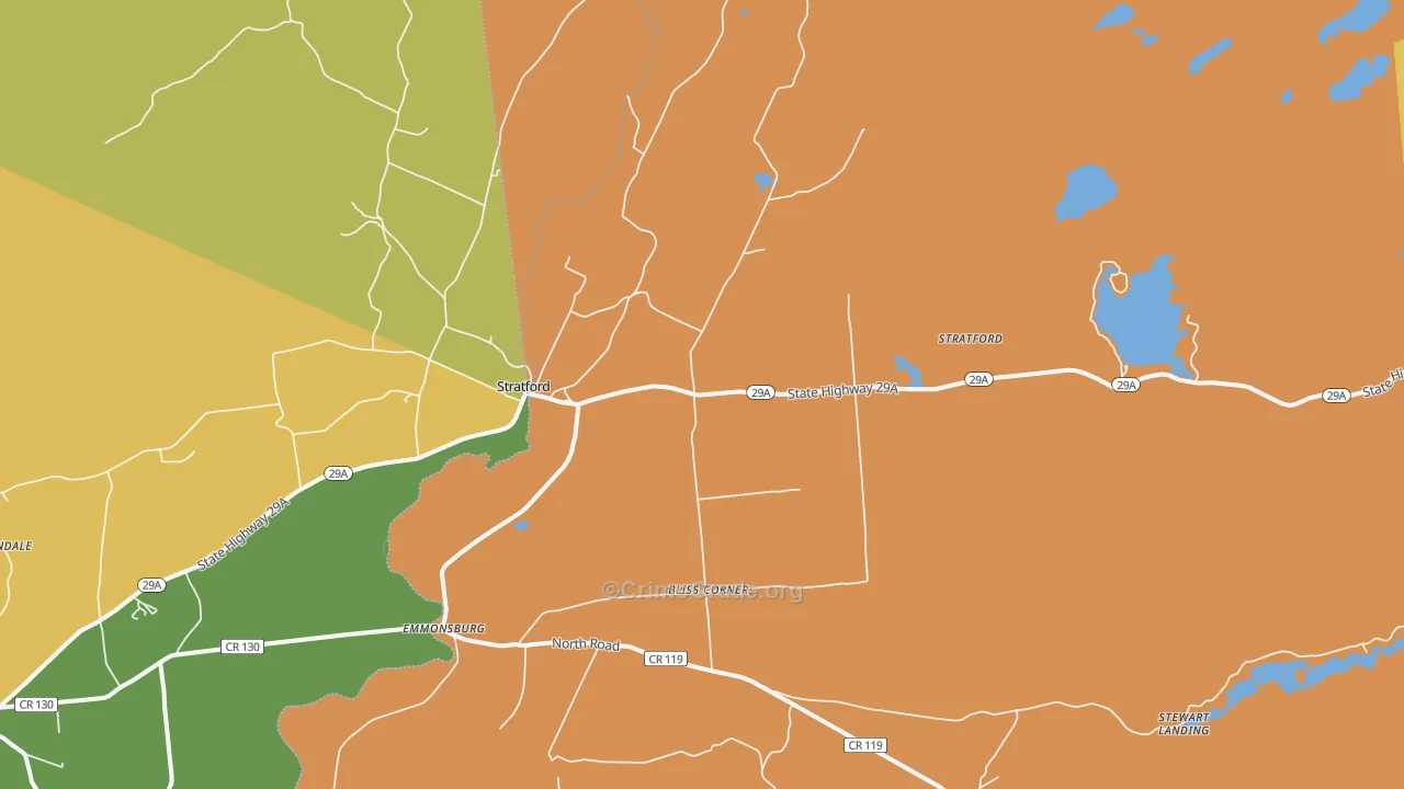 Stratford, NY Map of Robbery Rates