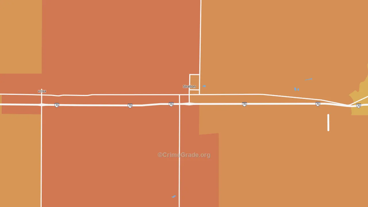 Stratton, CO Map of Robbery Rates