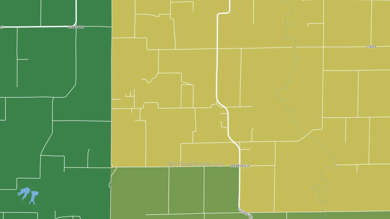 Stratton, IL Map of Robbery Rates