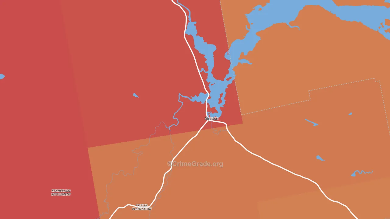 Stratton, ME Map of Robbery Rates