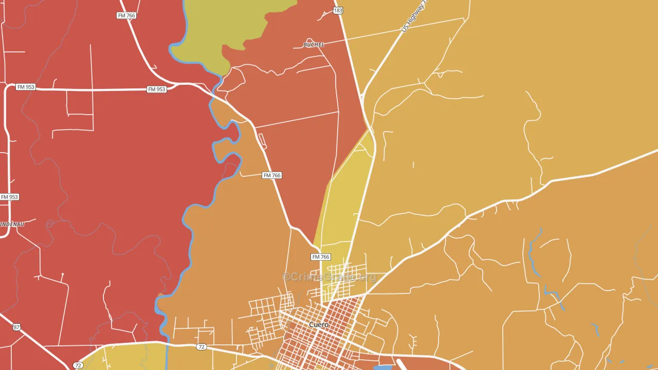 Stratton, TX Map of Robbery Rates
