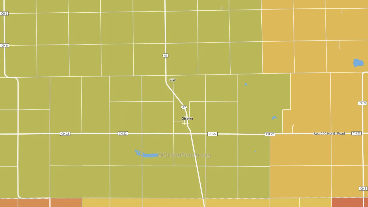 Strawn, IL Map of Robbery Rates