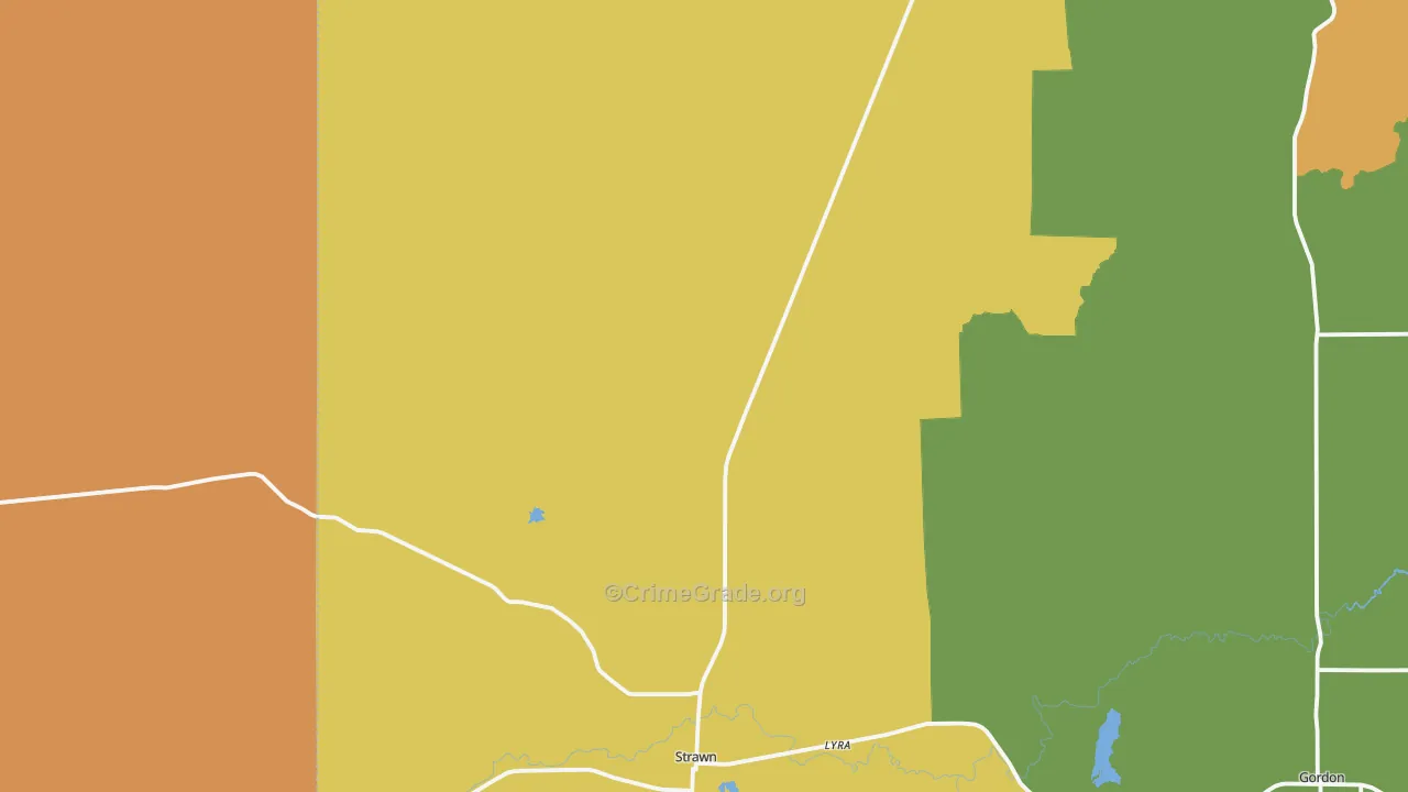 Strawn, TX Map of Robbery Rates