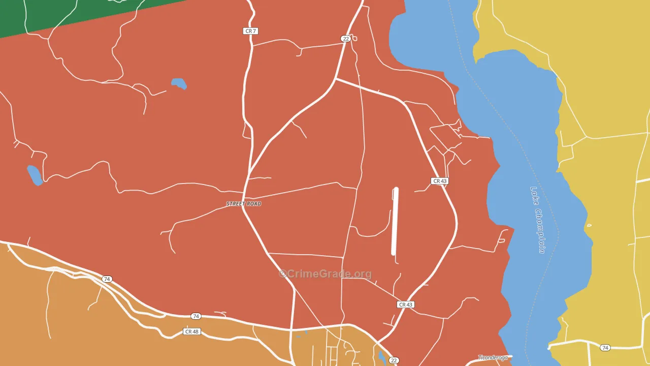 Street Road, NY Map of Robbery Rates