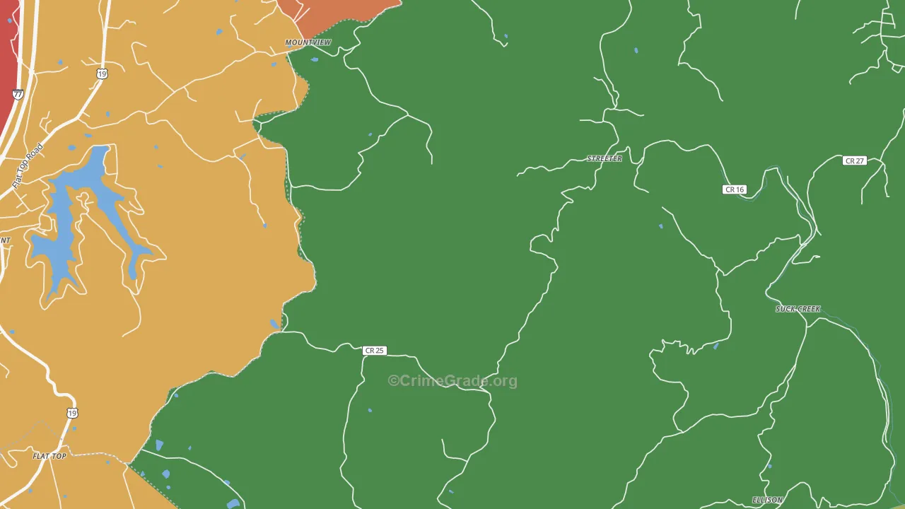 Streeter, WV Map of Robbery Rates