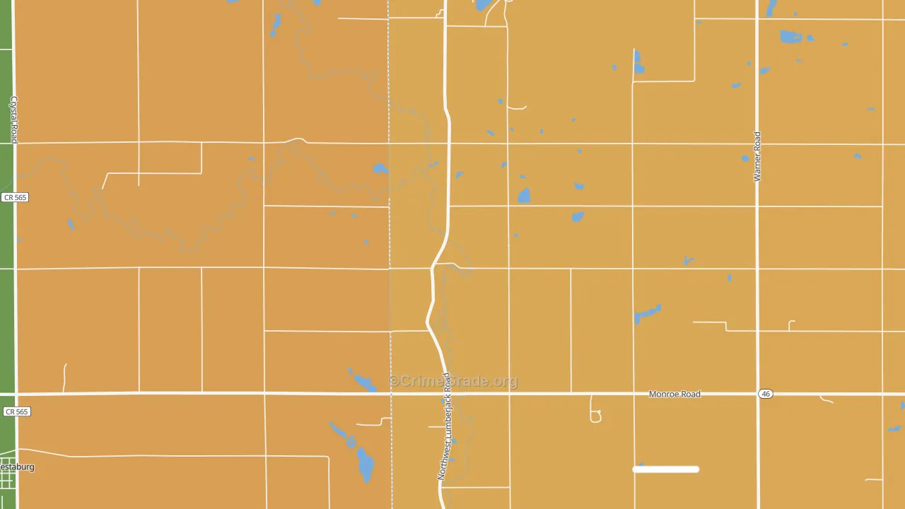Strickland, MI Map of Robbery Rates