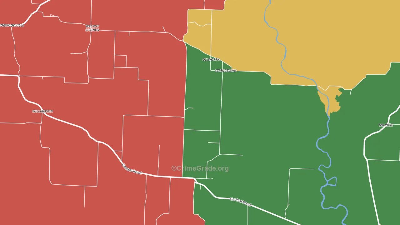 Stringtown, AR Map of Robbery Rates