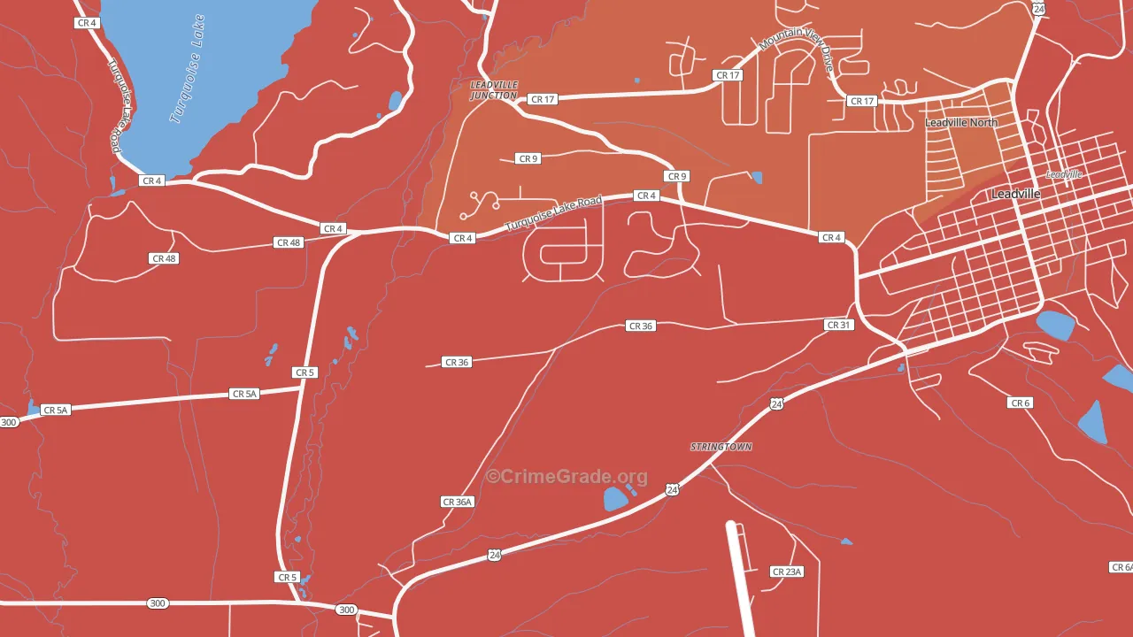 Stringtown, CO Map of Robbery Rates