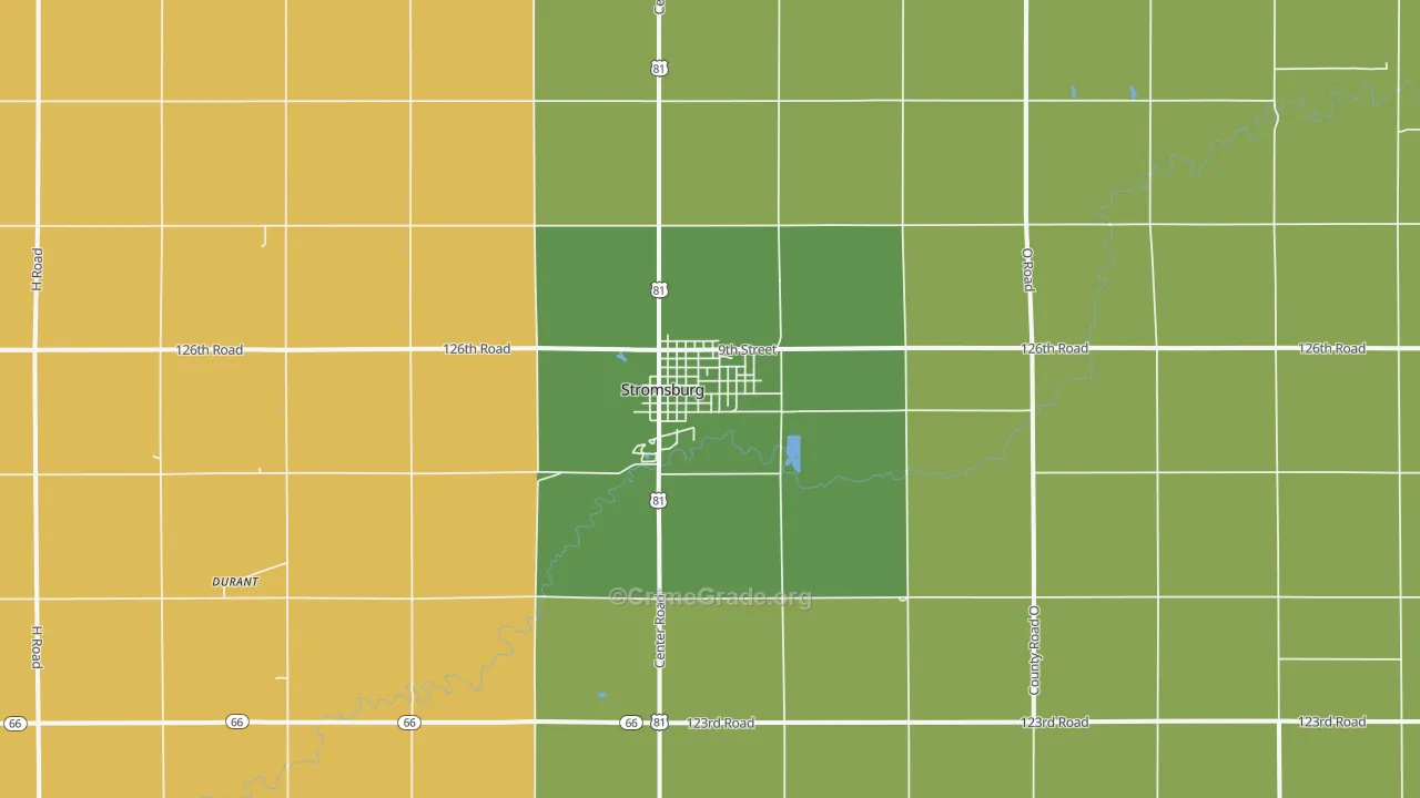 Stromsburg, NE Map of Robbery Rates