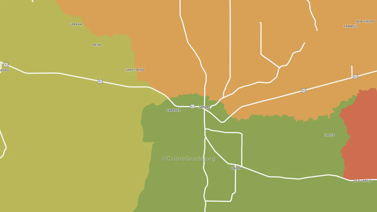 Strong, AR Map of Robbery Rates