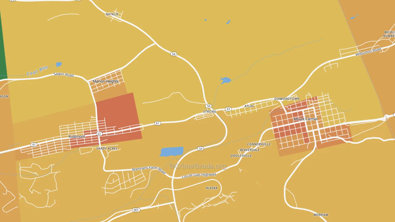 Strong, PA Map of Robbery Rates