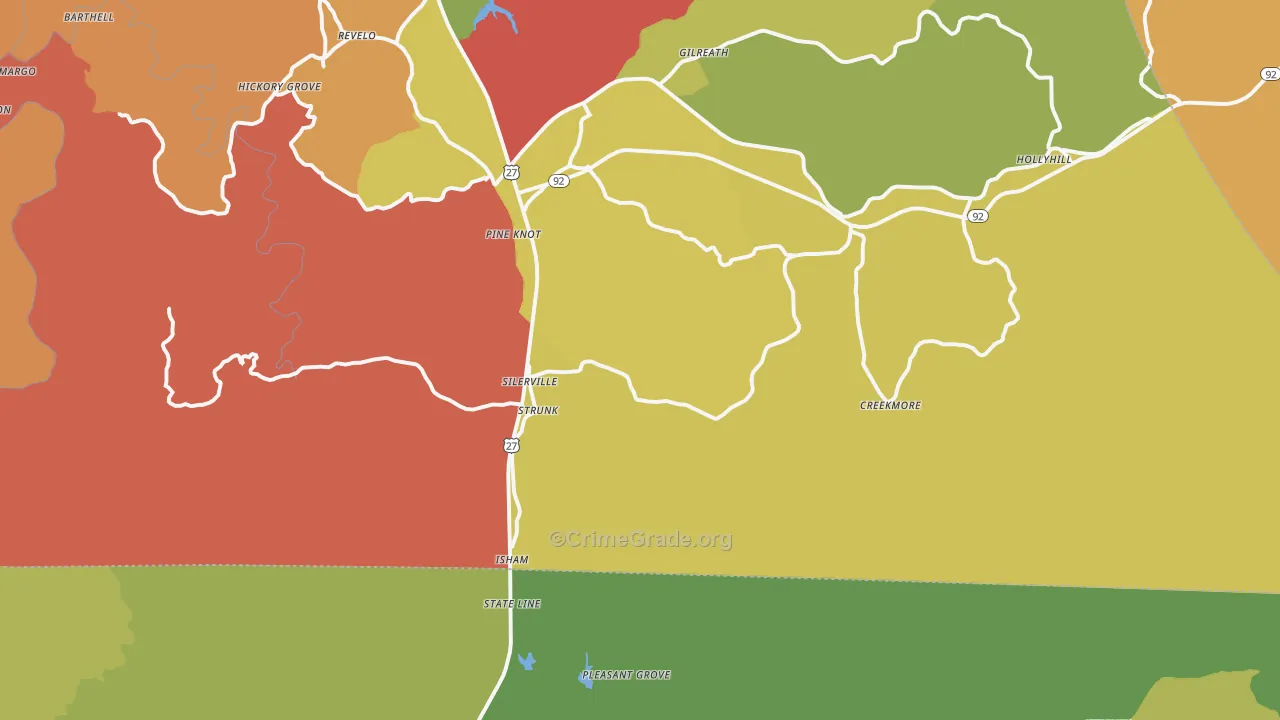 Strunk, KY Map of Robbery Rates