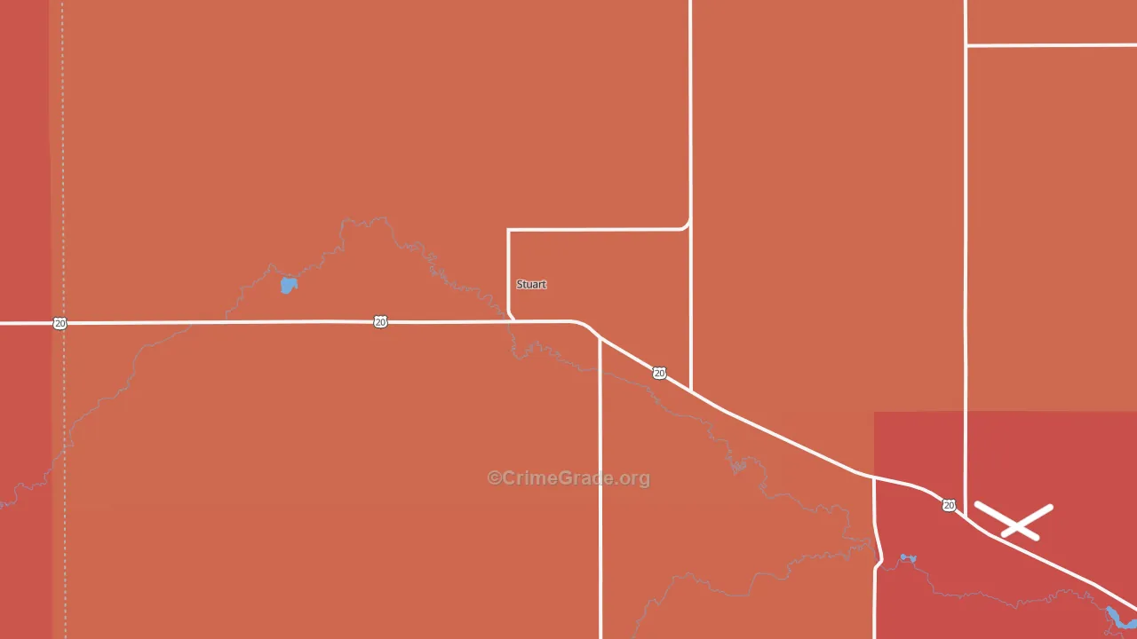 Stuart, NE Map of Robbery Rates