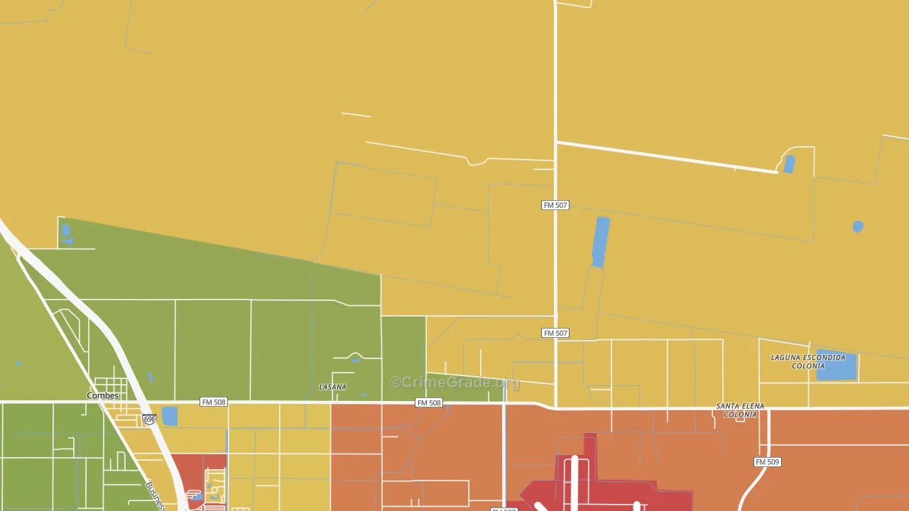 Stuart Place, TX Map of Robbery Rates