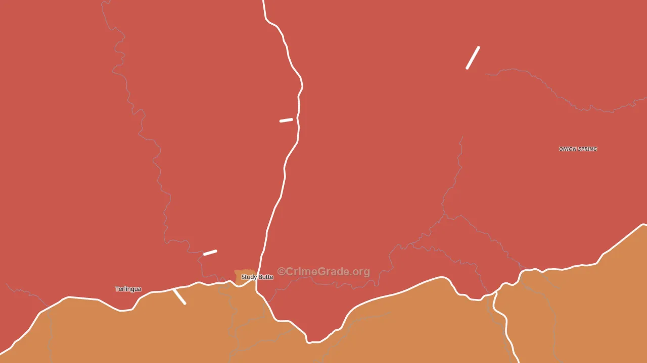 Study Butte, TX Map of Robbery Rates