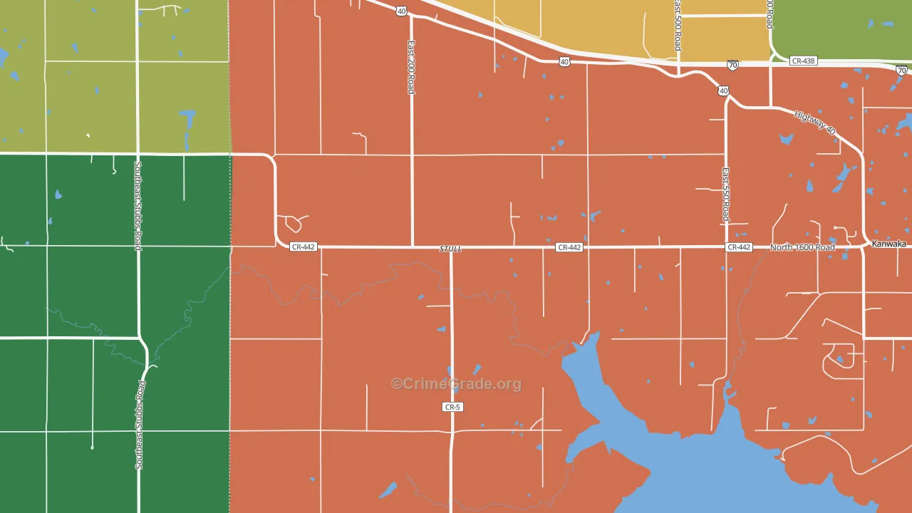 Stull, KS Map of Robbery Rates