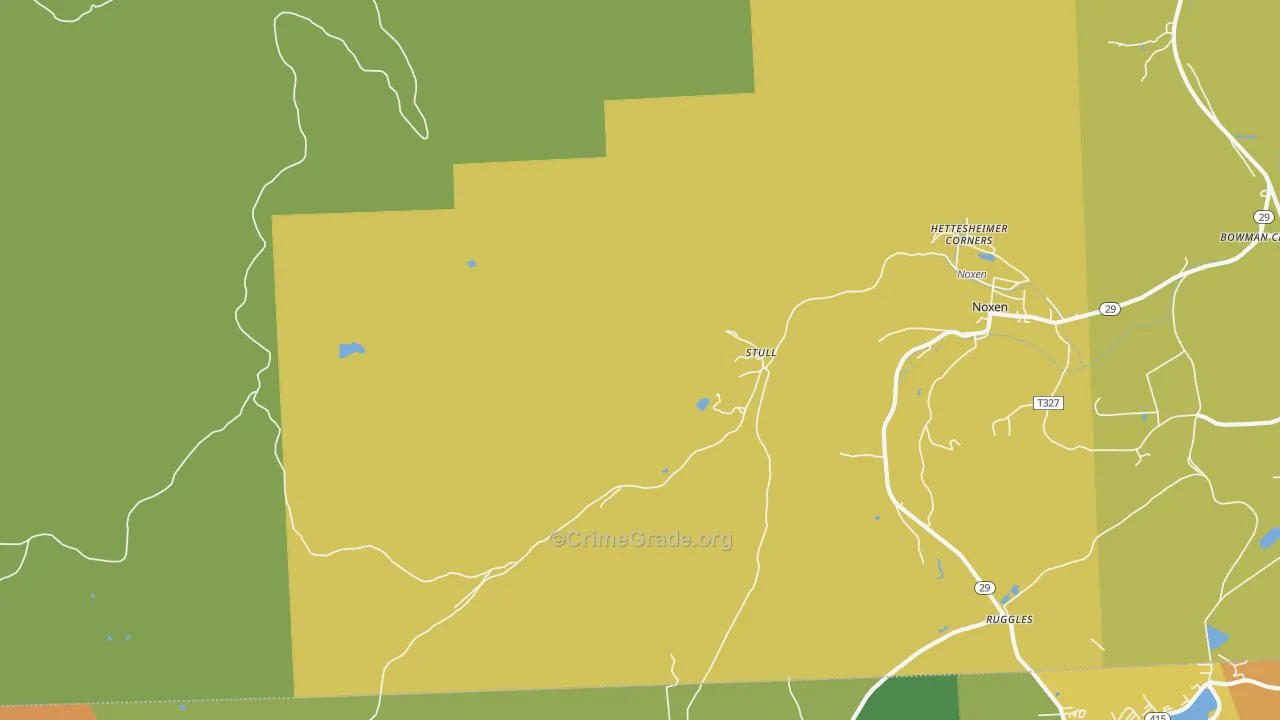 Stull, PA Map of Robbery Rates