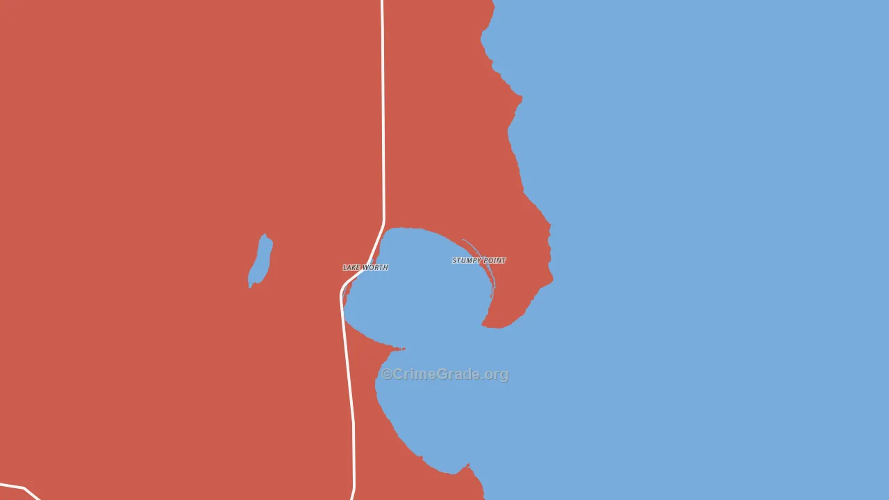 Stumpy Point, NC Map of Robbery Rates