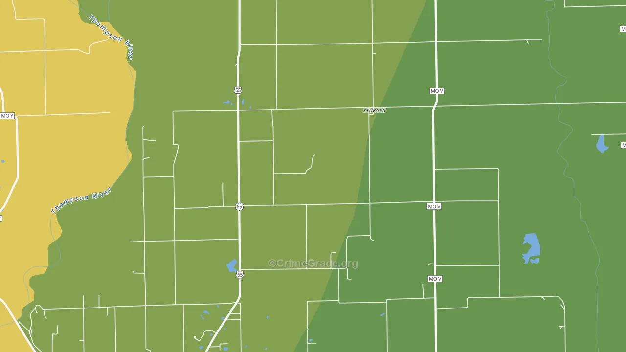 Sturges, MO Map of Robbery Rates