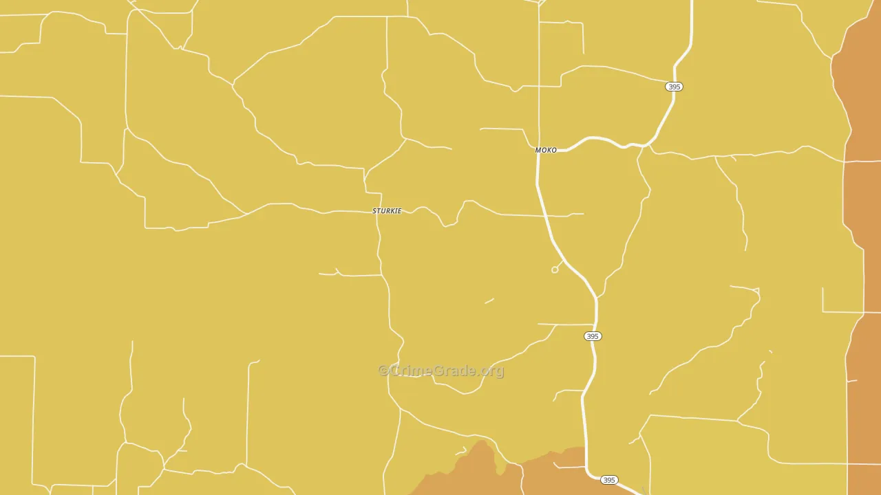 Sturkie, AR Map of Robbery Rates