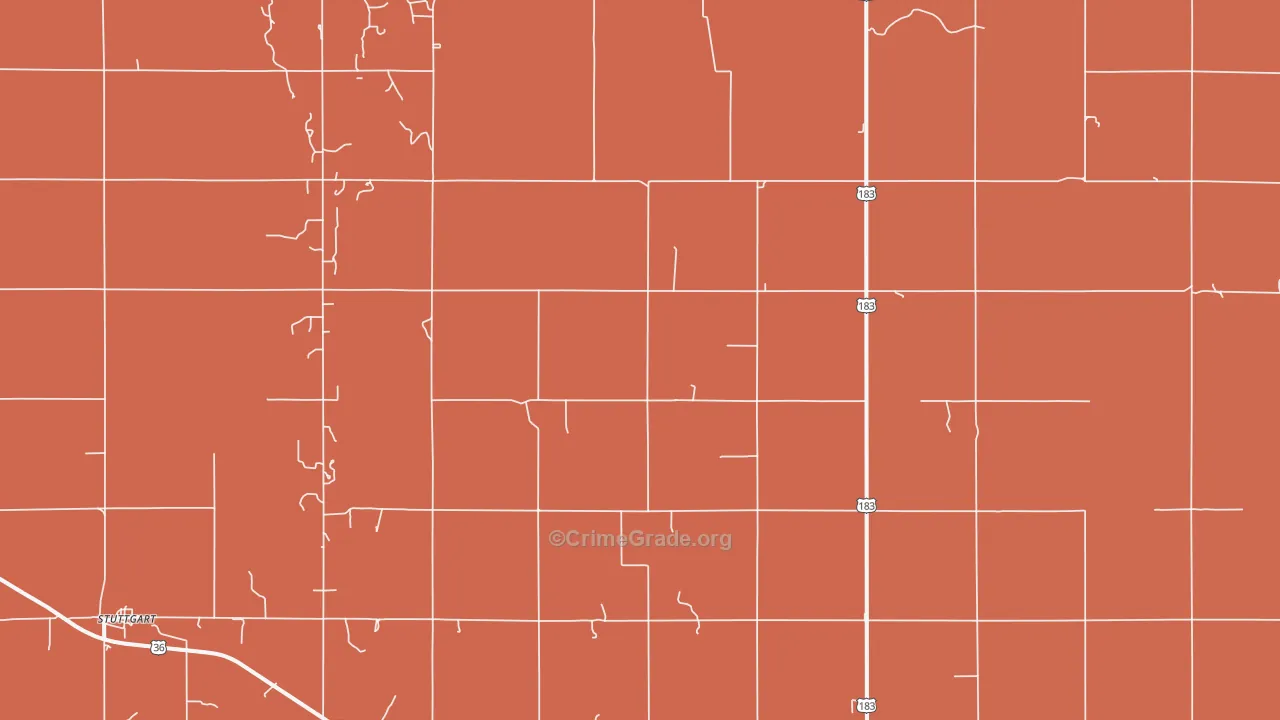 Stuttgart, KS Map of Robbery Rates