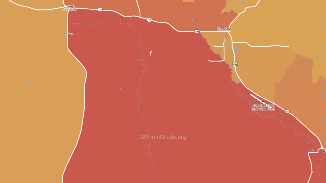 Sublette County, WY Map of Robbery Rates