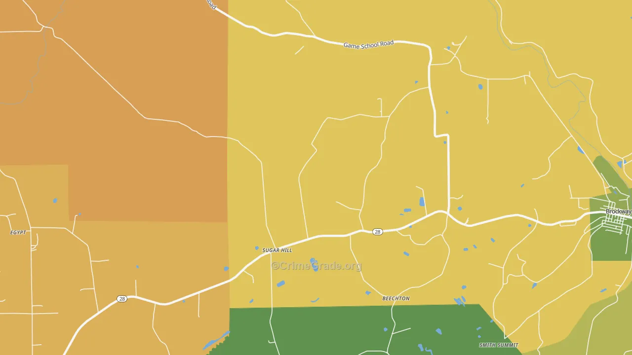 Sugar Hill, PA Map of Robbery Rates