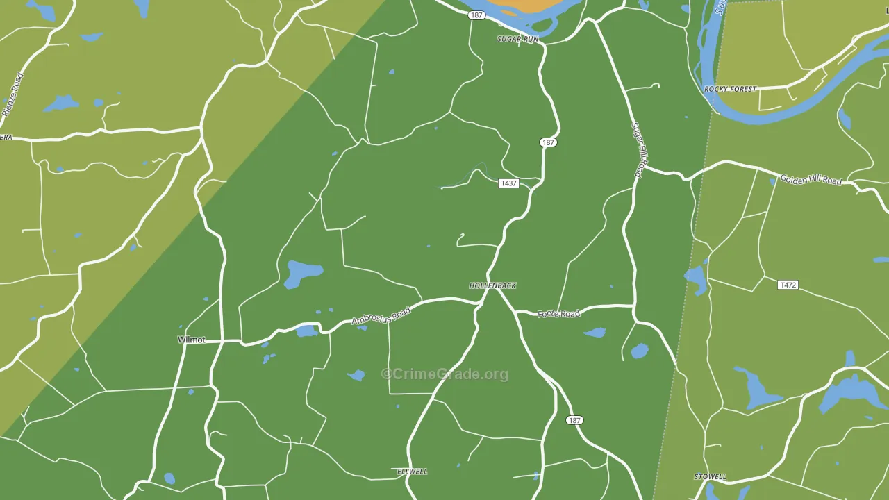Sugar Run, PA Map of Robbery Rates