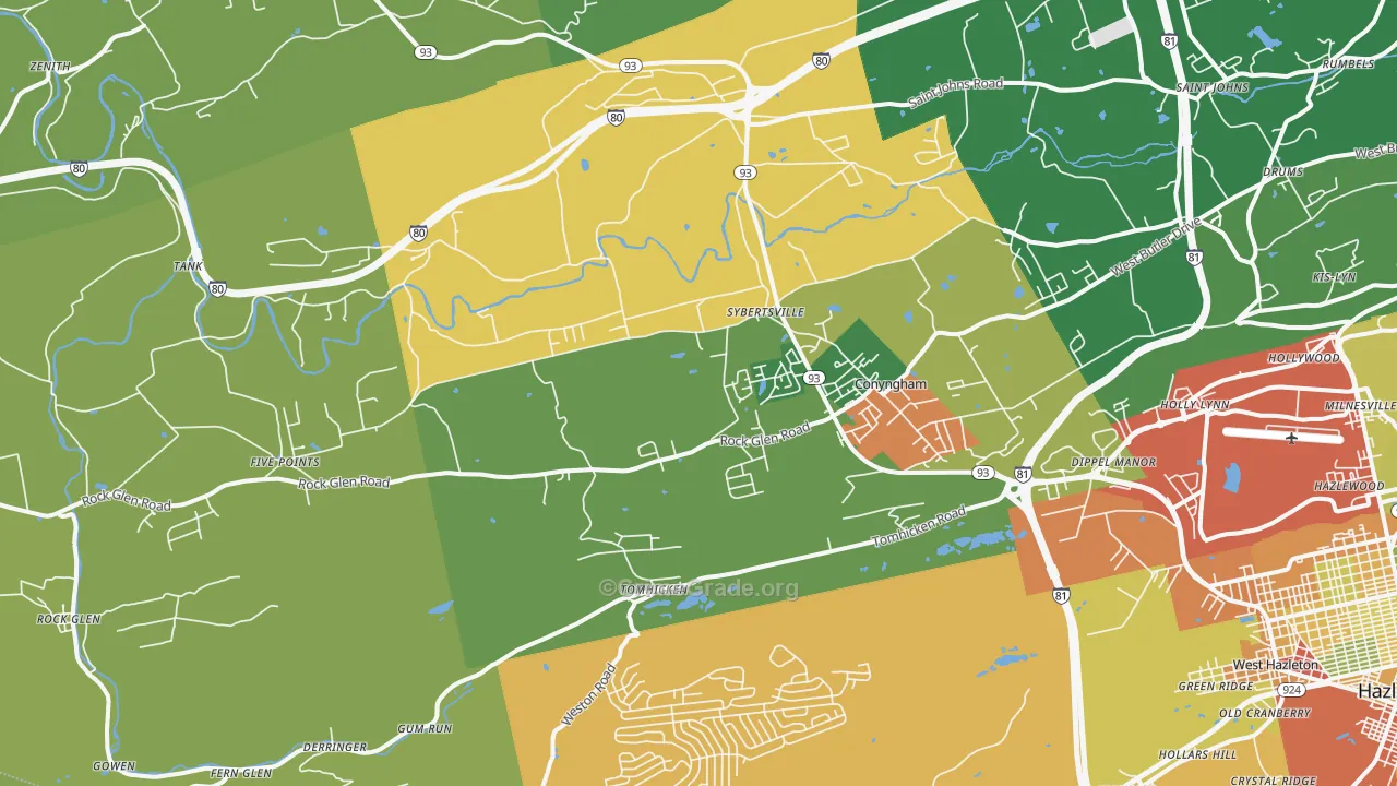Sugarloaf, PA Map of Robbery Rates