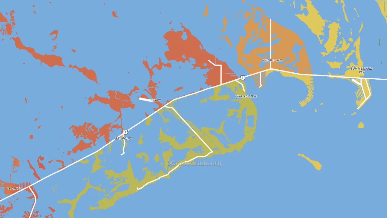 Sugarloaf Shores, FL Map of Robbery Rates