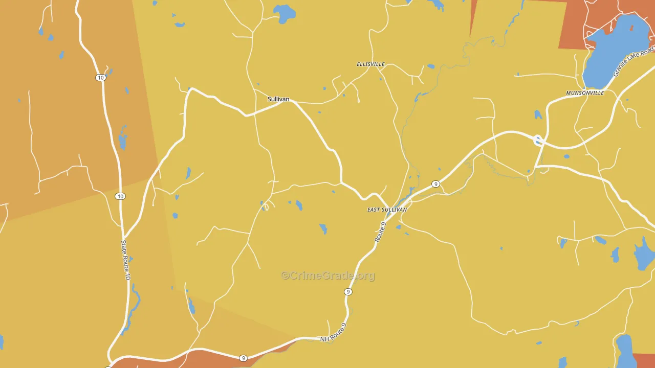 Sullivan, NH Map of Robbery Rates