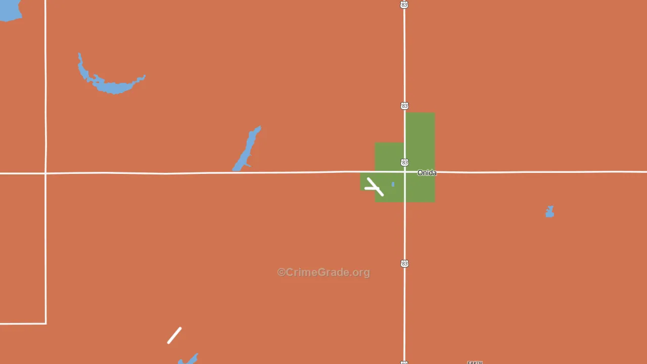 Sully County, SD Map of Robbery Rates