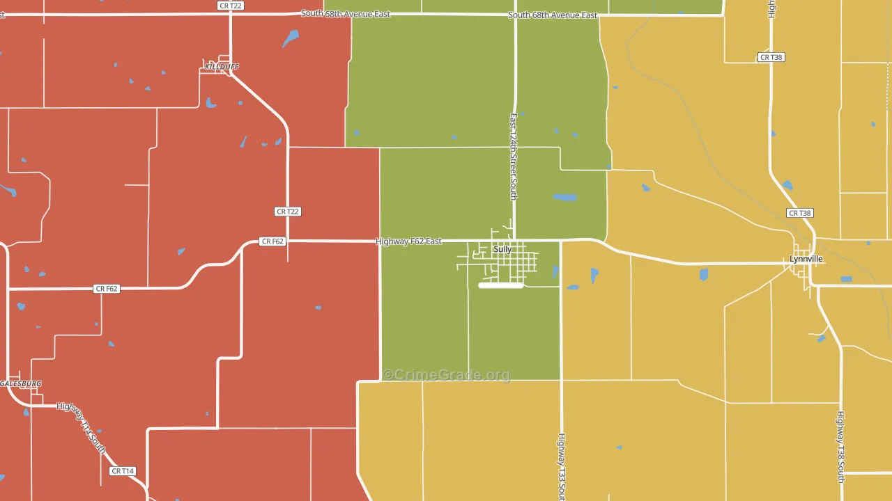 Sully, IA Map of Robbery Rates