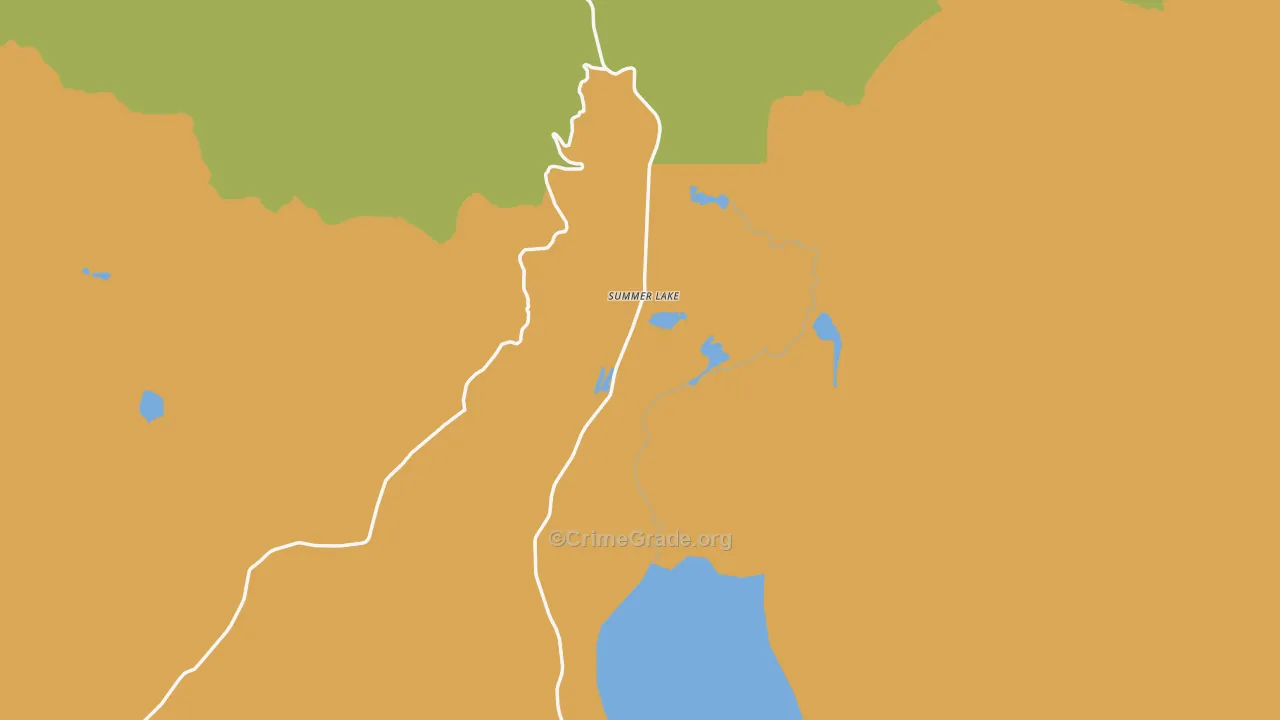 Summer Lake, OR Map of Robbery Rates