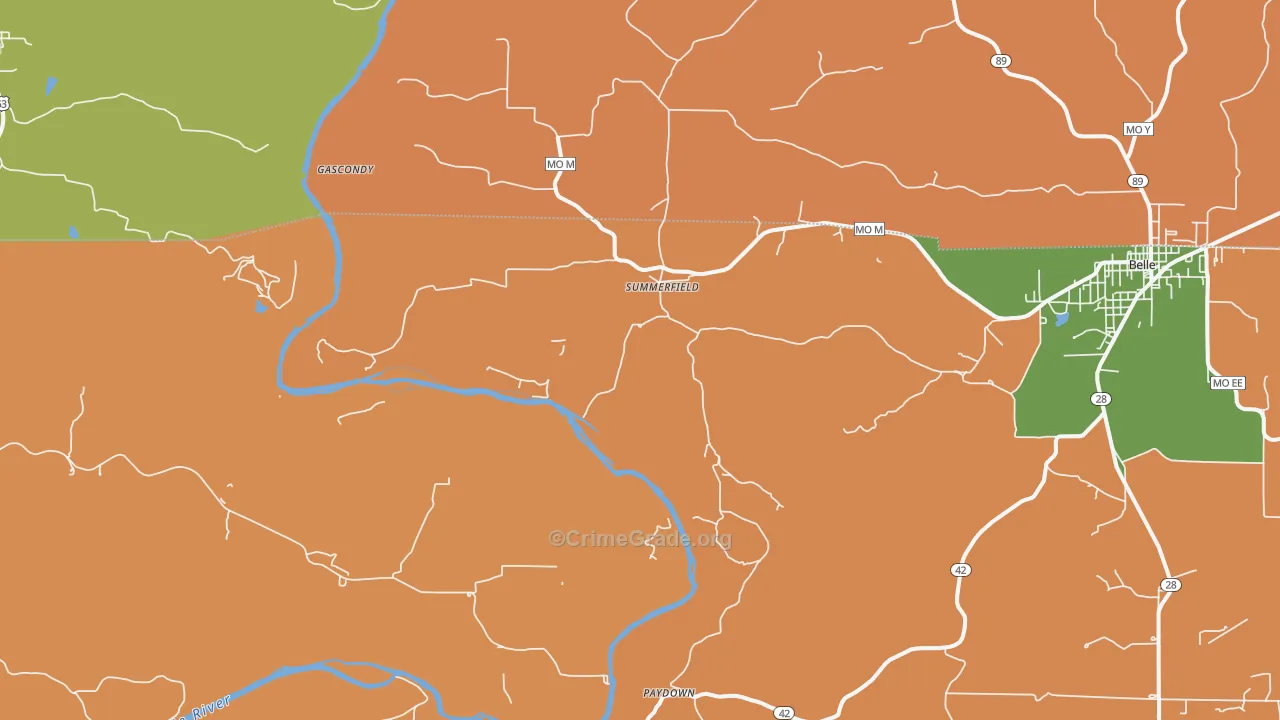 Summerfield, MO Map of Robbery Rates