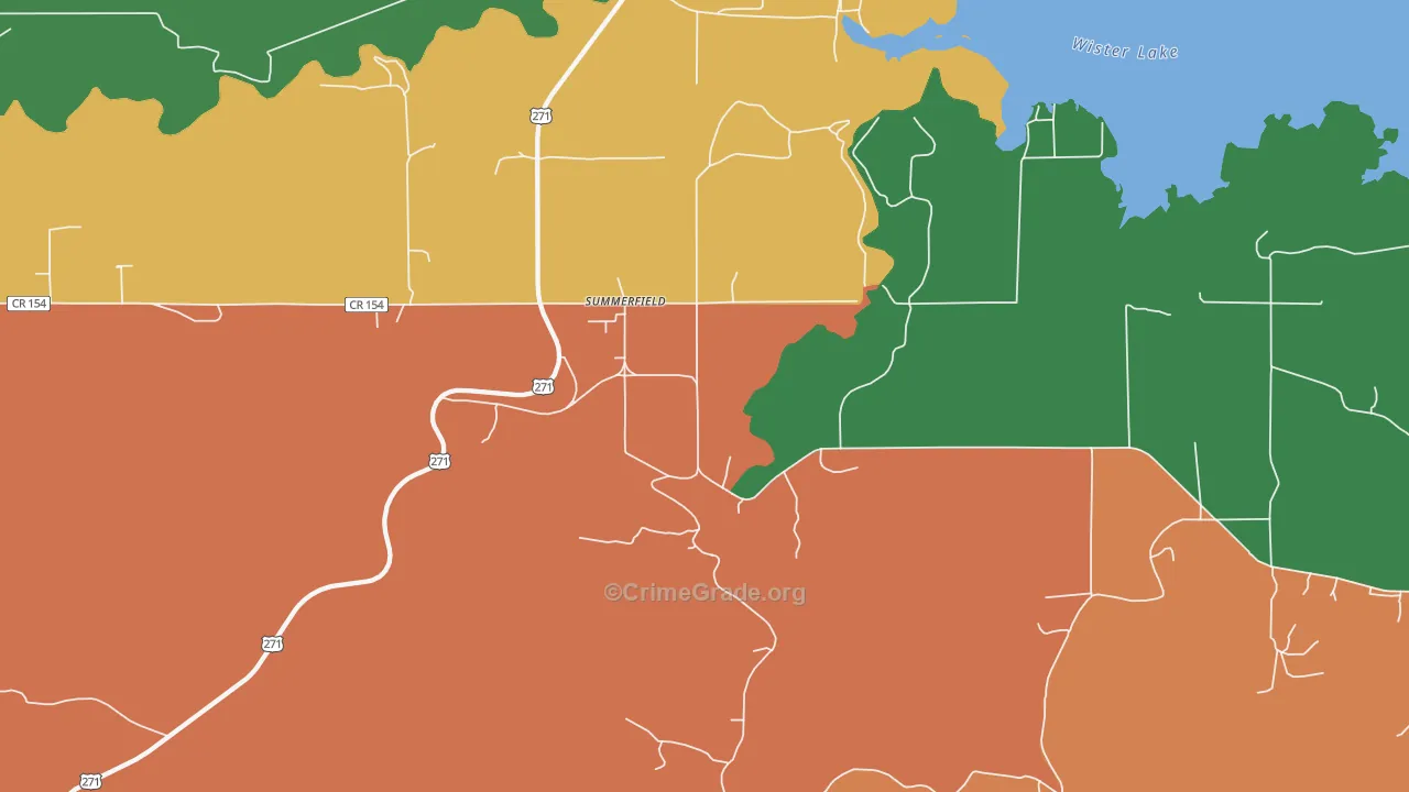 Summerfield, OK Map of Robbery Rates