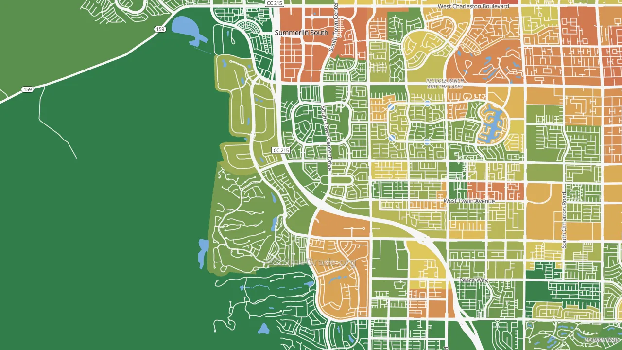 Summerlin South, NV Map of Robbery Rates