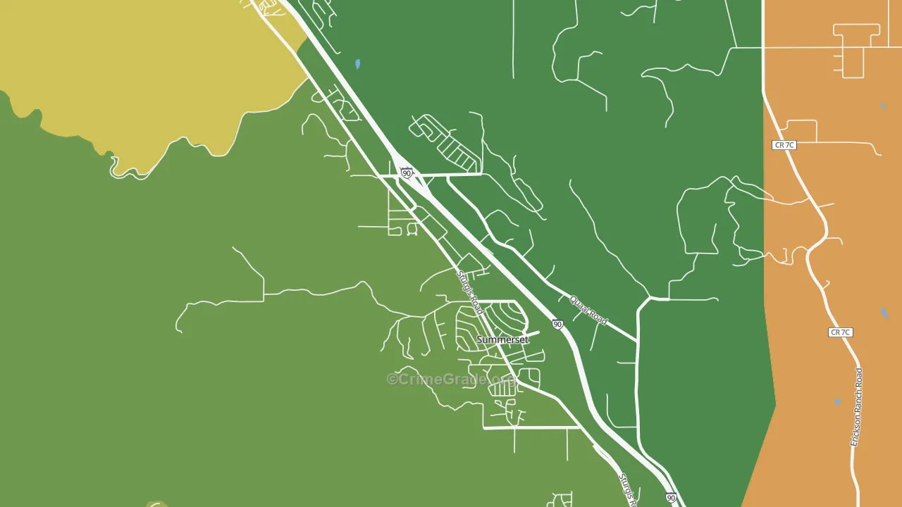 Summerset, SD Map of Robbery Rates
